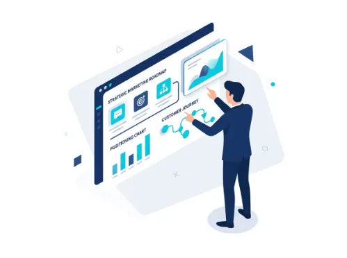 Strategic marketing roadmap illustration Strategic marketing roadmap illustration