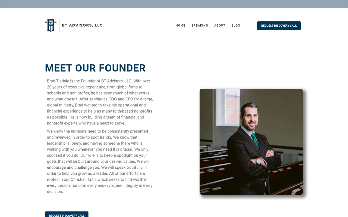 BT Advisors website screenshot 1