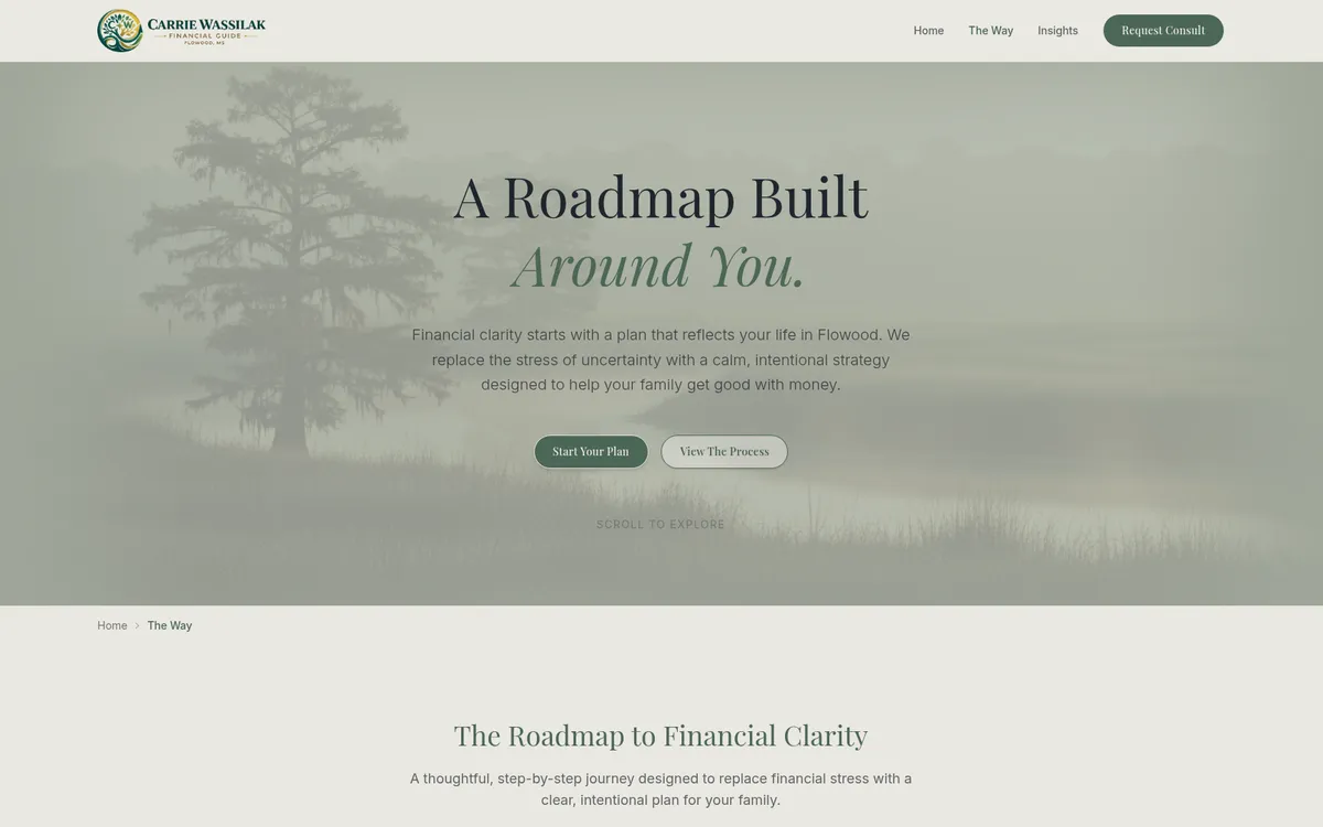 Carrie Wassilak — Financial Guide website screenshot 1