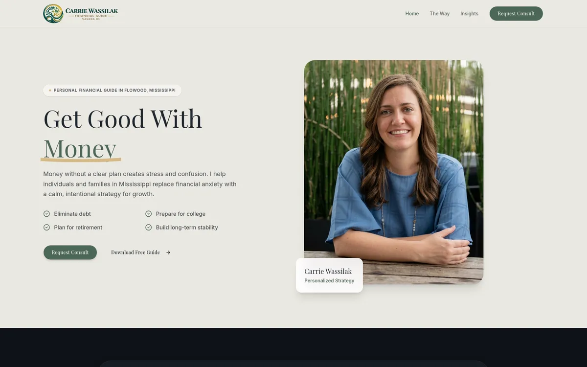 Carrie Wassilak — Financial Guide website