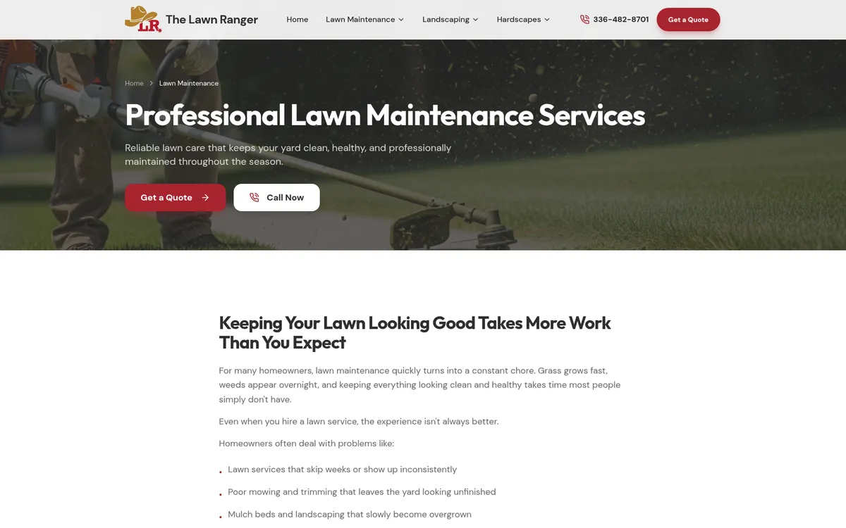 The Lawn Ranger website screenshot 1