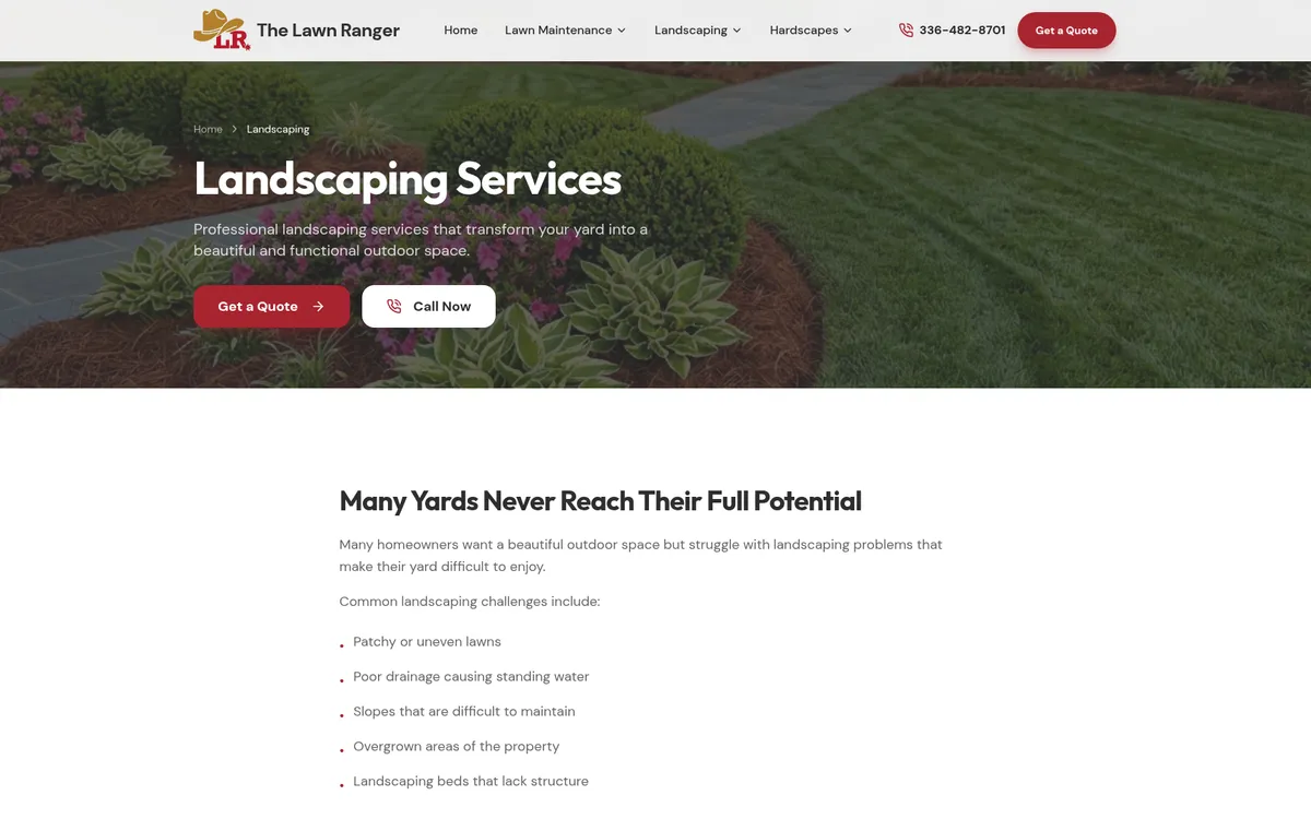 The Lawn Ranger website screenshot 2