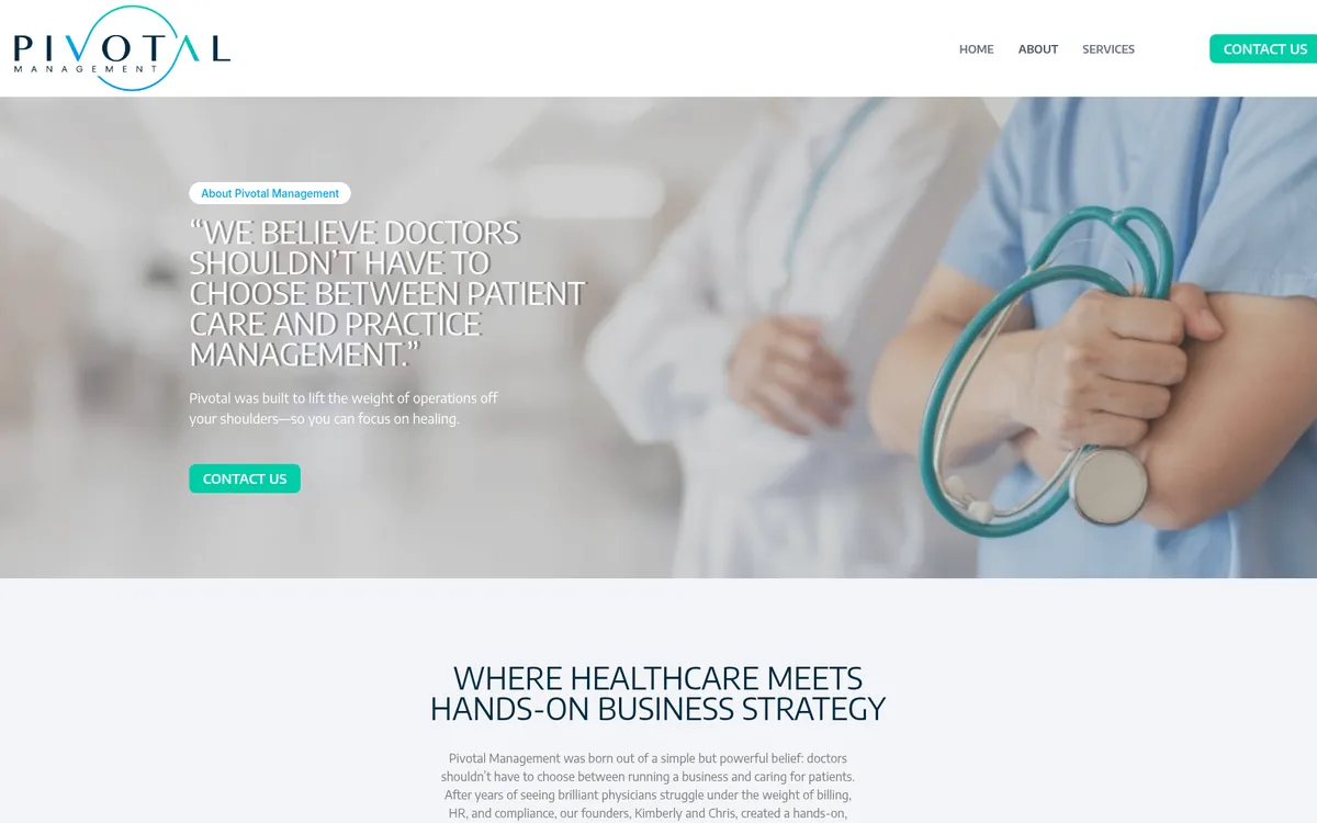 Pivotal Management website screenshot 1